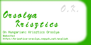orsolya krisztics business card